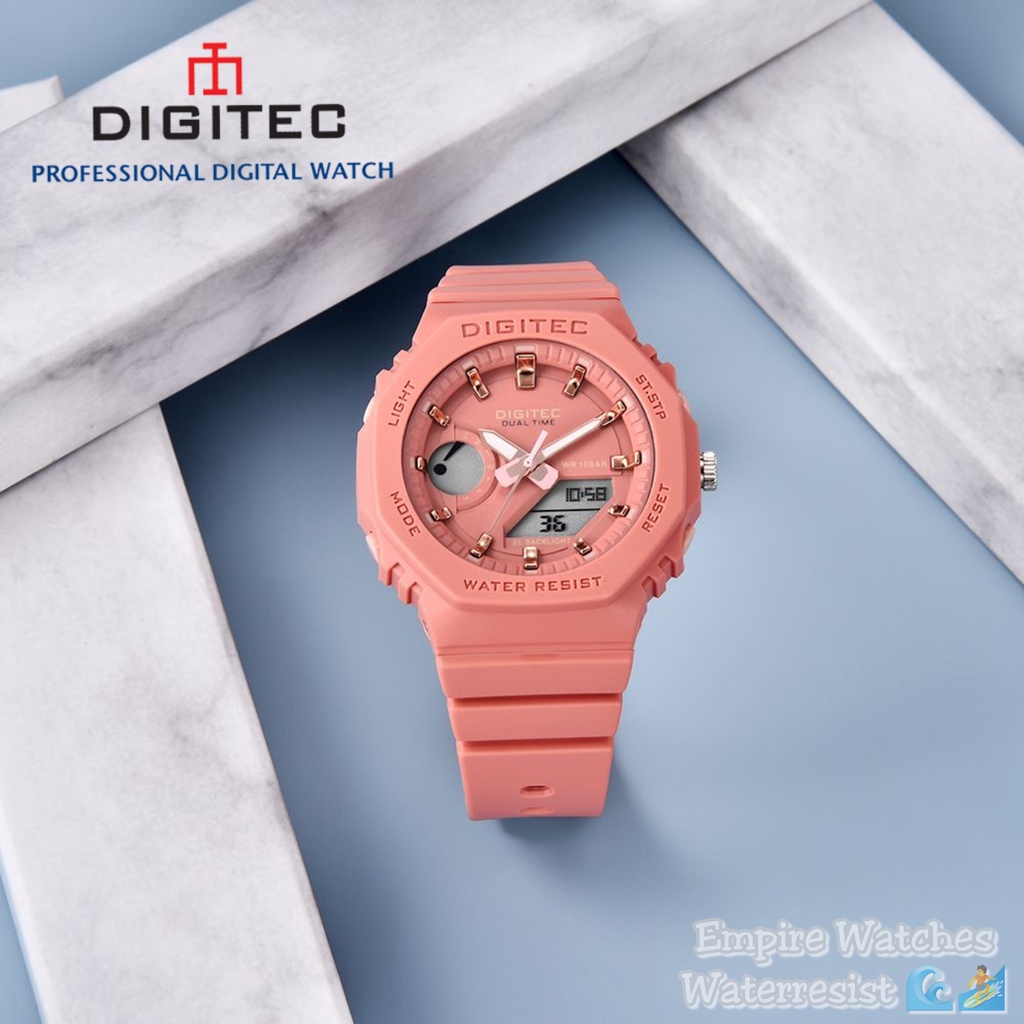 Jam Tangan Digitec DG3119T 3119 Wanita Cewek Analog Digital Strap Rubber Dualtime Kualitas Original Waterproof
