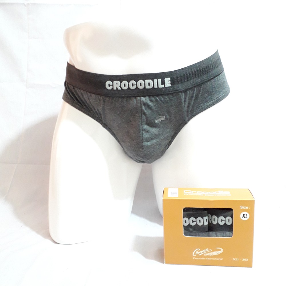 [2 pcs] Celana Dalam Pria Crocodile / 1 Box CD Brief Kotak Coklat