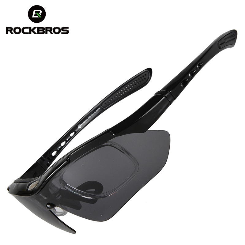 Rokbross Kacamata Sepeda Polarized dengan 5 Lensa Myopia - Black