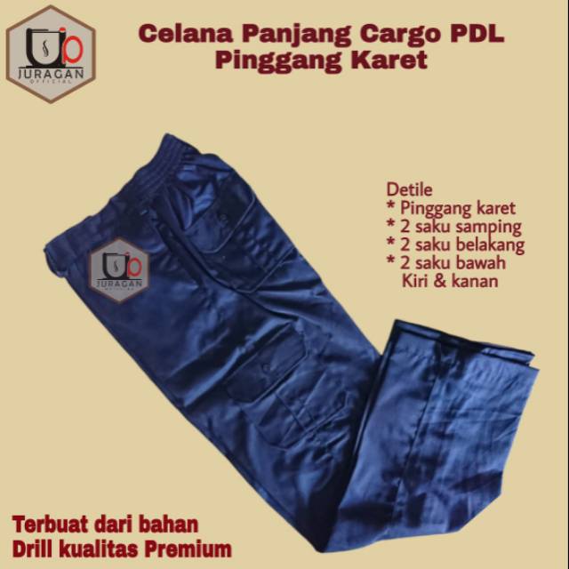 JRG Celana Cargo PDL Biru Dongker size 40-42