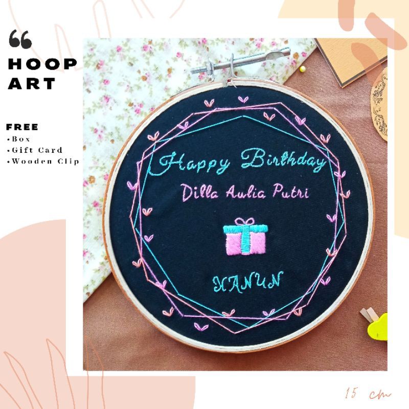 [15 cm] Kado Hadiah Custom Embroidery Wisuda Pernikahan Ulang Tahun Anniversary Pacar Unik