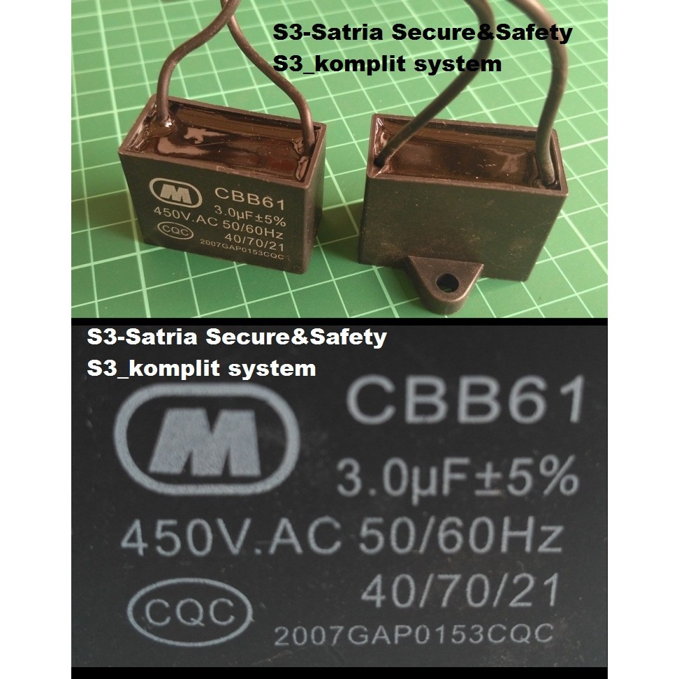 KAPASITOR kotak 3,0UF 450V AC 3 UF Capasitor ELCO 3UF