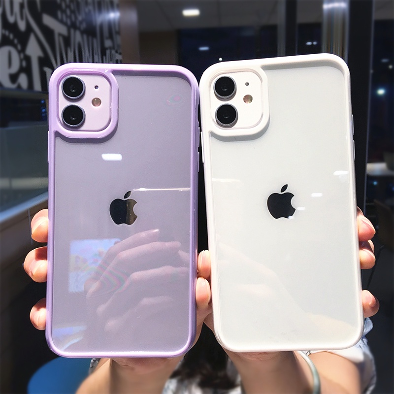 IPHONE Case case case Bahan Akrilik Warna Permen Untuk Iphone12 11 13 14 Pro max Plus X XS max XR 87 Plus case cover