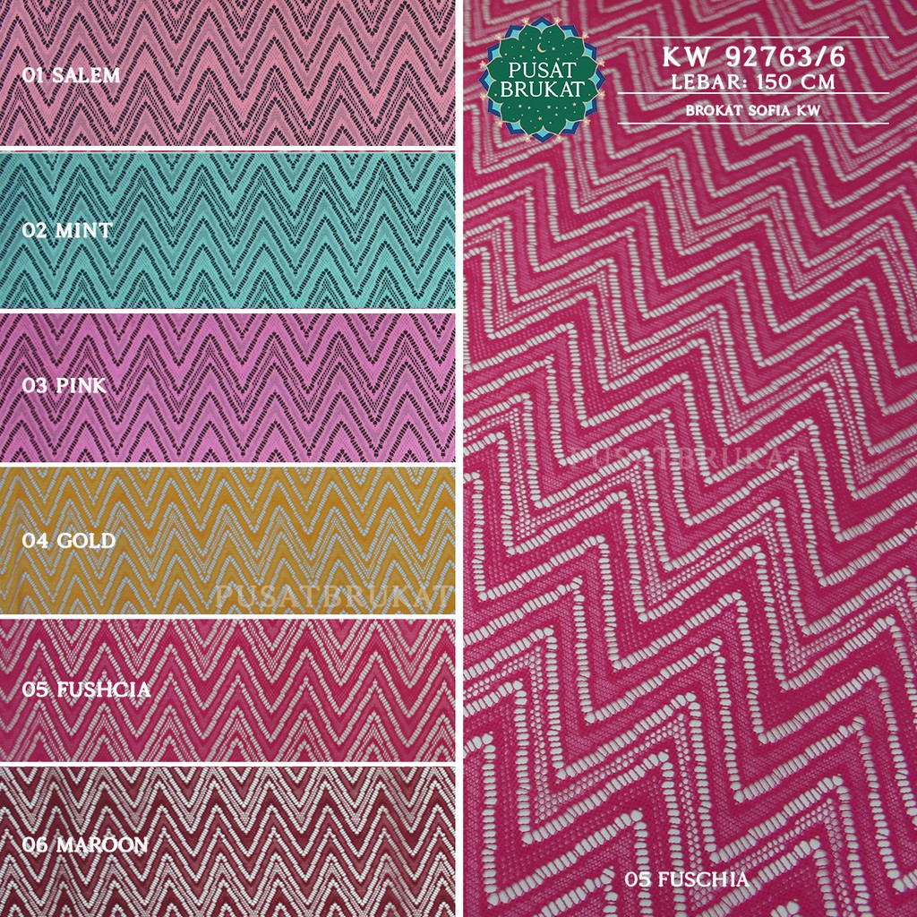 KAIN BRUKAT LACE KEBAYA METERAN / BROKAT MALIKA SALUR VINTAGE- KW 92763 [harga per 0.5m]