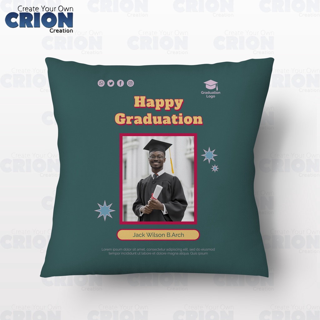 Bantal Wisuda - Graduation Frame - Bisa custom Nama dan Foto- souvenir/kado - By Crion