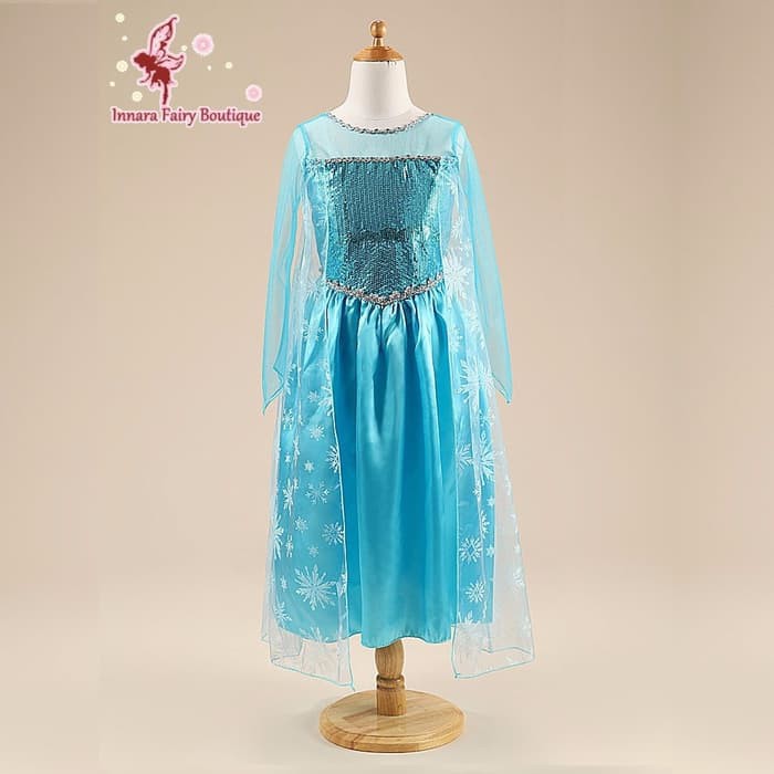 Baju Muslim Anak Gaun Pesta Anak Dress Anak Perempuan Princess Elsa Dress Frozen Elsa Dress