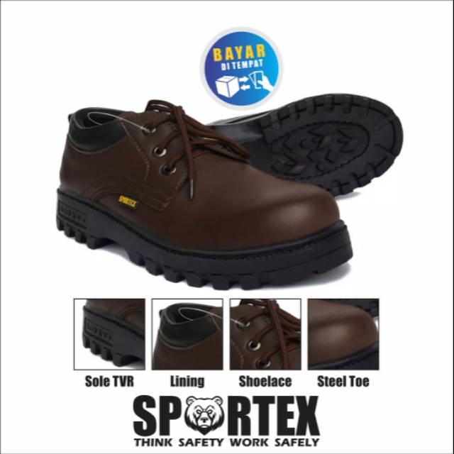 Sepatu Safety Ujung Besi Type Pendek 001 Pria Kulit SINTETIS By SPORTEX