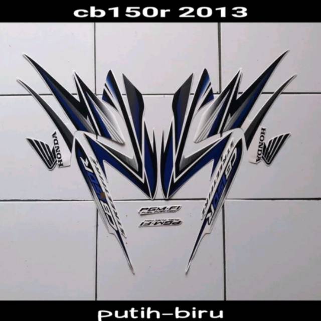 Striping sticker lis honda cb 150r cb150r cb150 r streetfire 2013 putih biru
