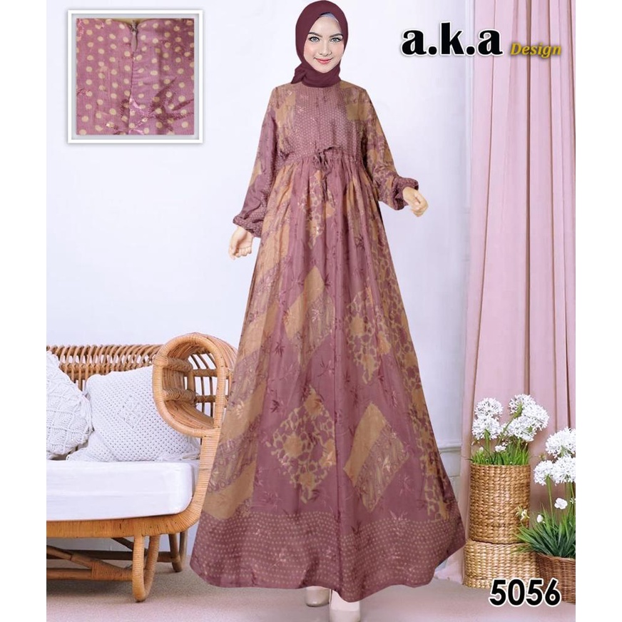 Ready gamis semi sutra alsize//gamis viskos//baju batik viskos//gamis batik premium//gamis lebaran//gamis kondangan