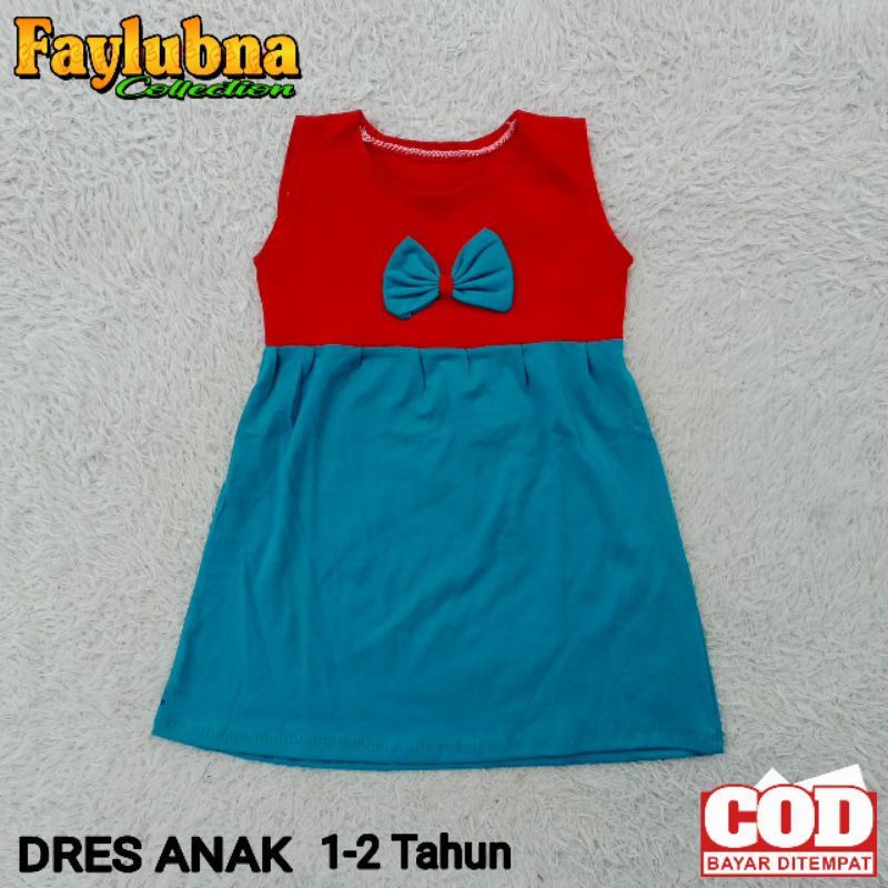 DRESS ANAK PEREMPUAN 1-1,5 TAHUN / DRESS KATUN ANAK / DRESS ANAK BALITA / DRESS