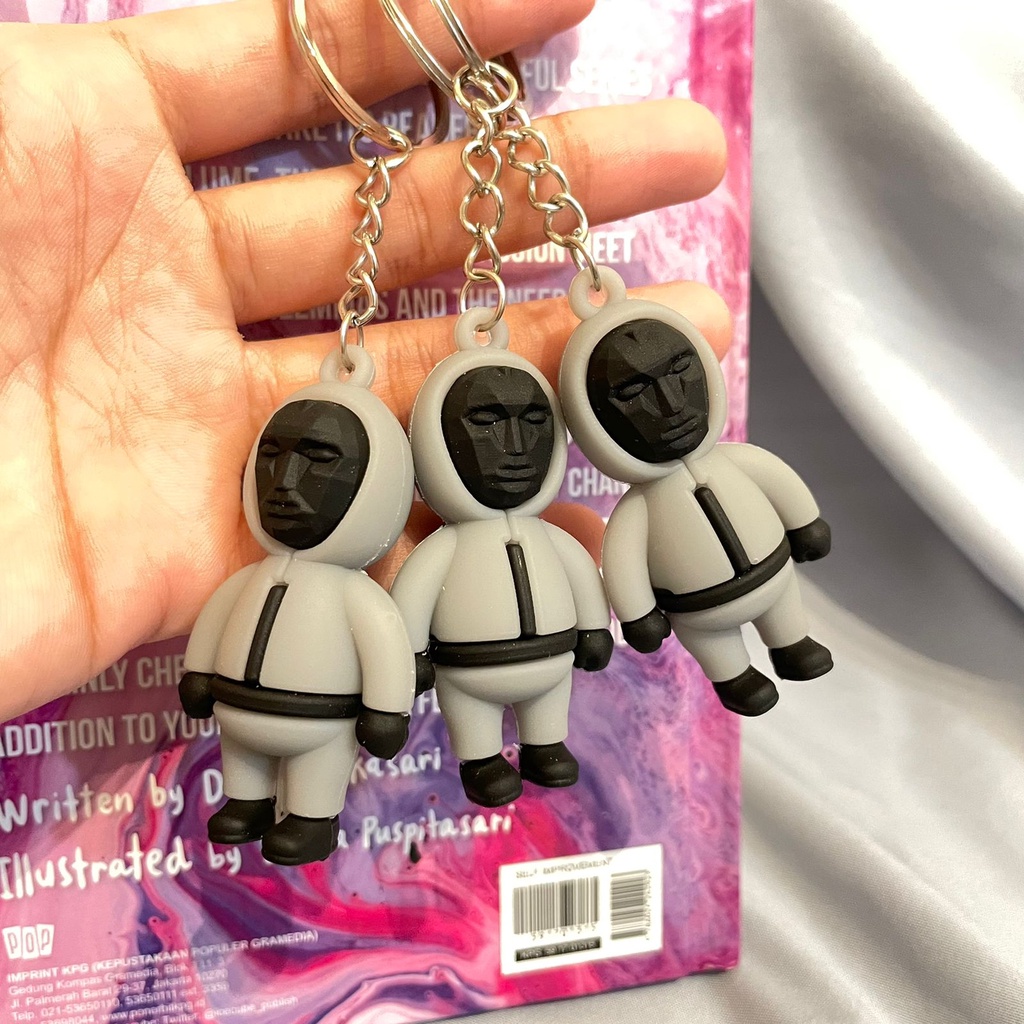 GANTUNGAN KUNCI LUCU MODEL SQUIT GAME KOREAN VIRAL ANIMASI SQUIDGAME KEYCHAIN SOUVENIR AKSESORIS MURAH IMPORT QUALITY READY GROSIR COD