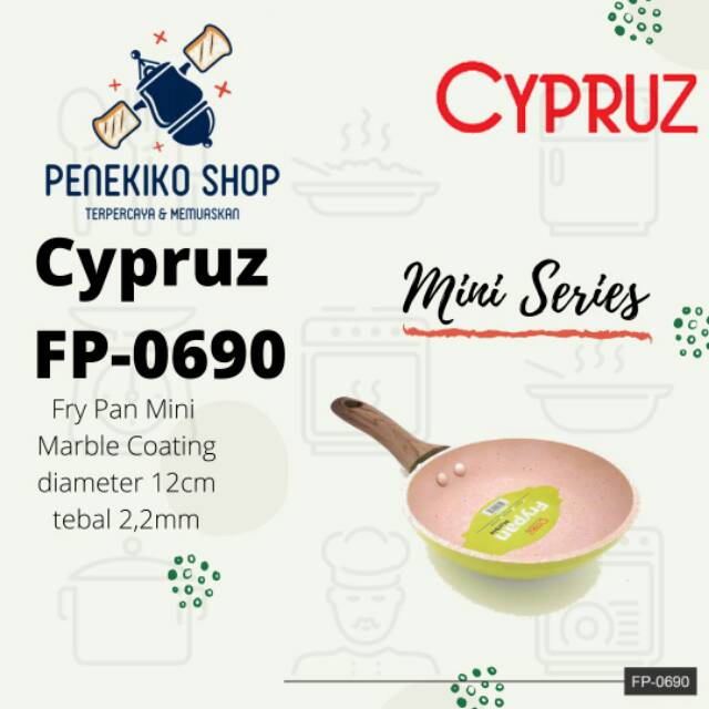 CYPRUZ FP0690 PENGGORENGAN MARBLE TEFLON COATING FRYPAN MINI 12CM TEFLON MINI TEFLON PANCAKE TELUR