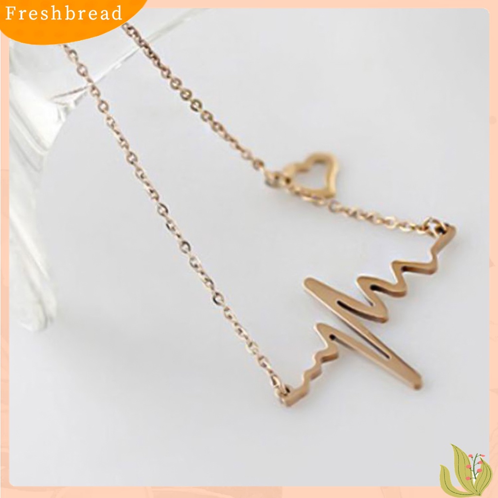 【Fresh】❀Women Fashion ECG Love Heart Pendant Necklace Charm Clavicle Chain Jewelry Gift