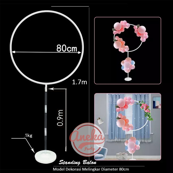 Tiang Dekorasi Balon Bulat melingkar / Standing Base Balon Holder Ring bulat / standing dekorasi