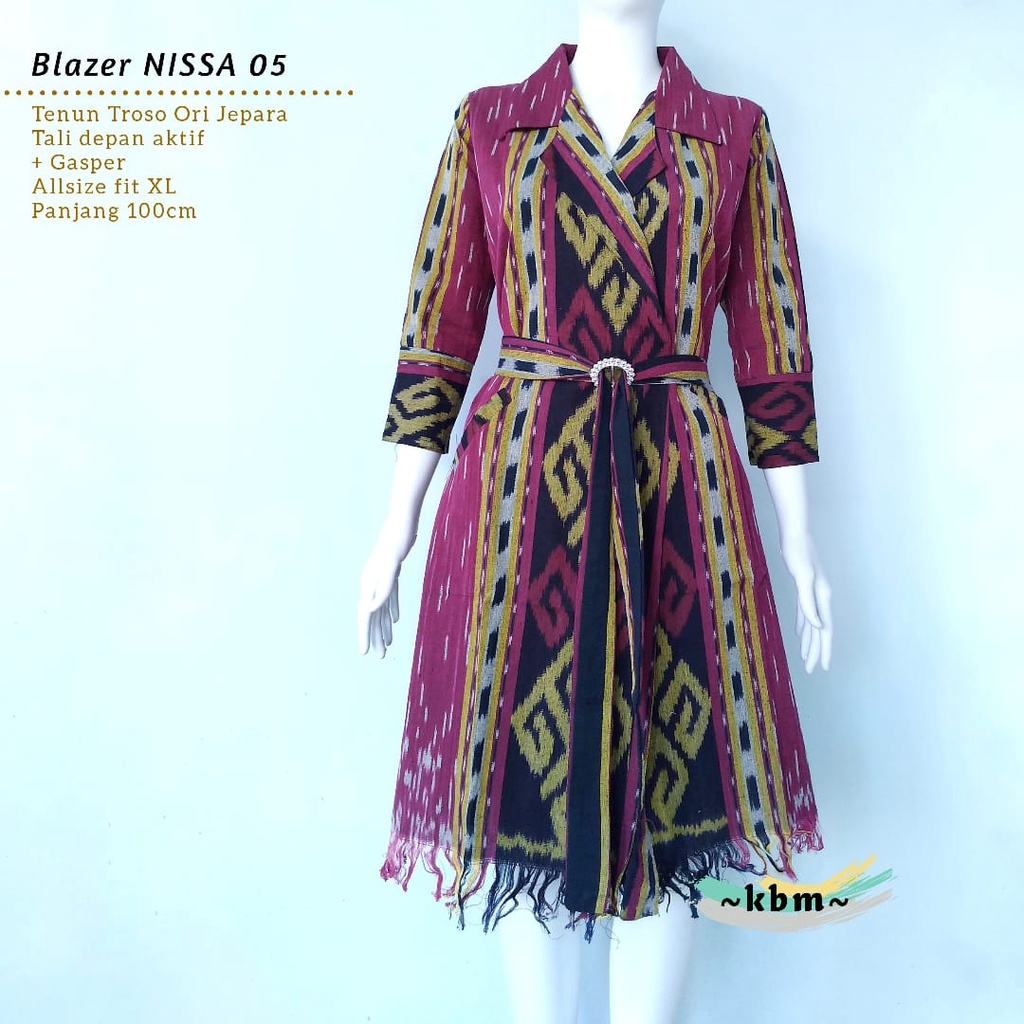 Blazer safira Nissa monica ori tenun troso batik modern