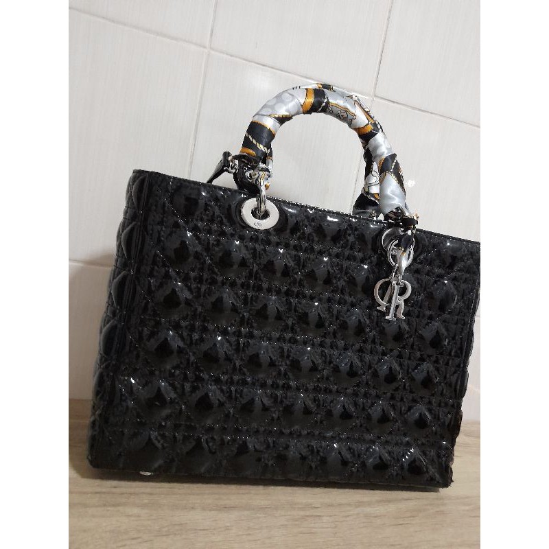 tas preloved Christian Dior large kulit asli size 38