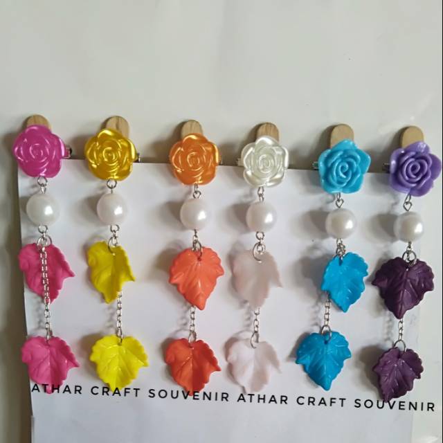 Bros dagu lusinan (isi 12 pcs) Bros Dagu juntai daun