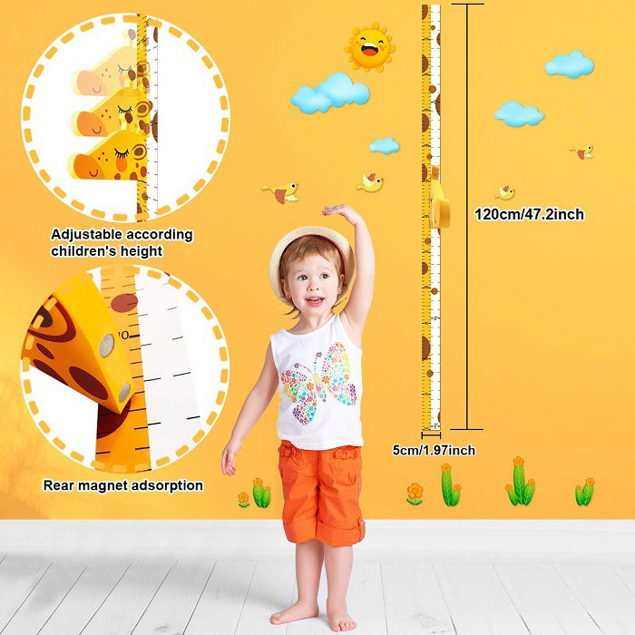 Pengukur Tinggi Badan Anak Magnet Wall Sticker Kids Height Measurement