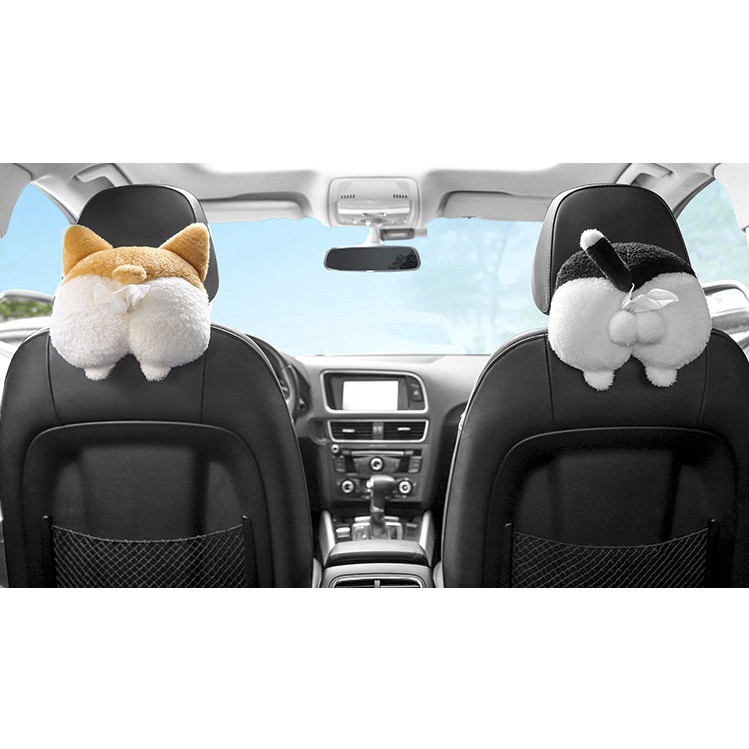 Tempat Tisu Tissue Mobil ANJING CORGI dan KUCING gantung belakang Jok dan Armbox