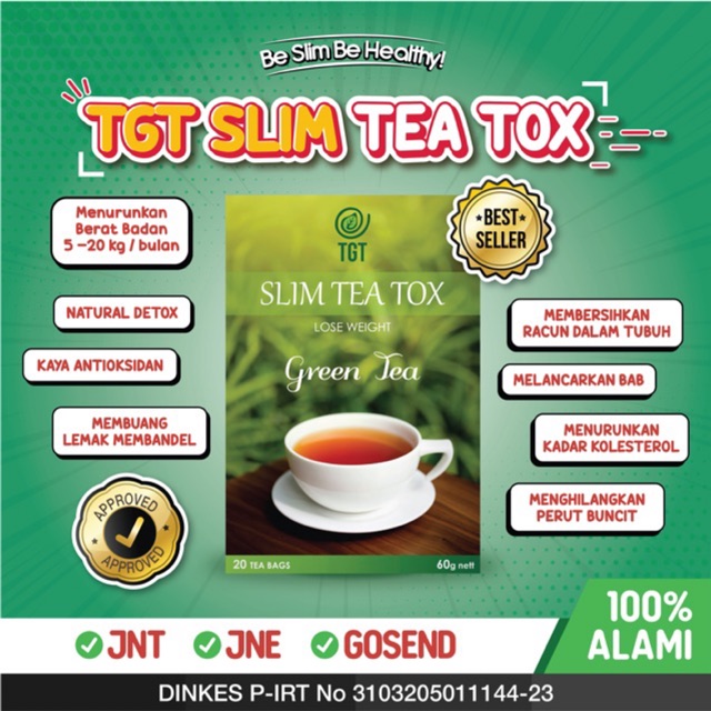 PAKET PROMO BEST SELLER TGT SLIM TEA 1 BOX PELANGSING NATURAL HERBAL (1OR)