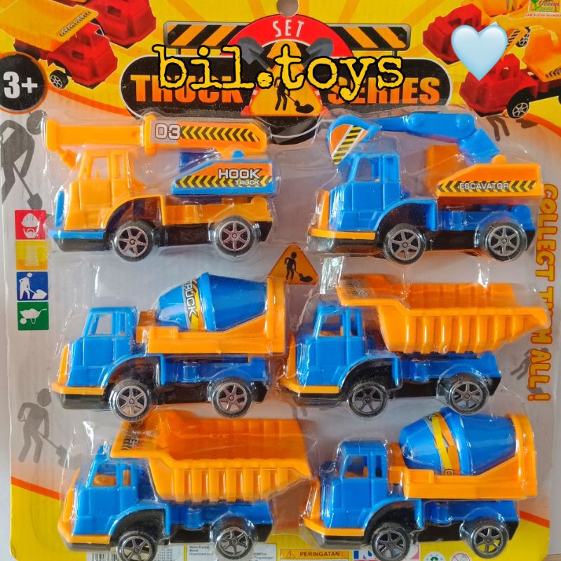 MOBIL TRUCK  KONTRUKSI MAINAN SET ISI 6 PCS