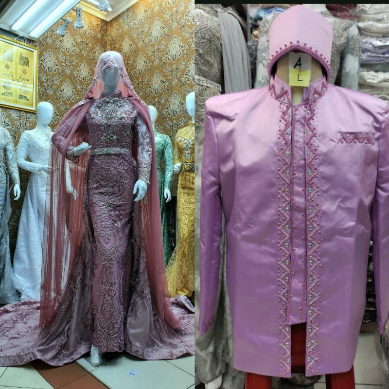 GAUN PENGANTIN COUPLE FULL PAYET SLIM BEREKOR//BASOFI