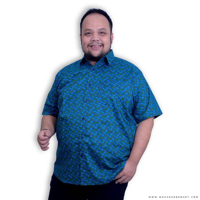 MURAH KEMEJA PRIA TRAFFIC JAM JUMBO BIG SIZE COWOK UKURAN BESAR XXL XXXL - NAVY, 3XL