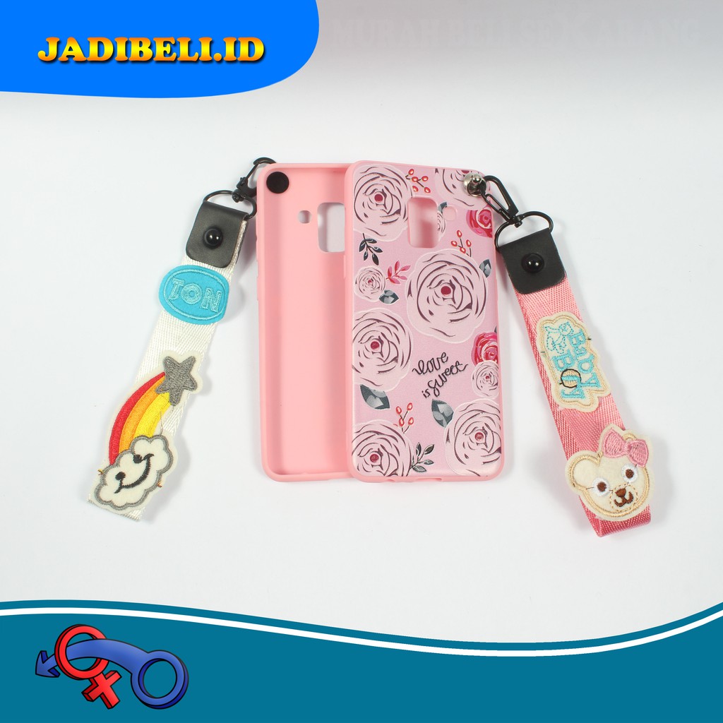 

Softcase cover cartoon with lanyard flower