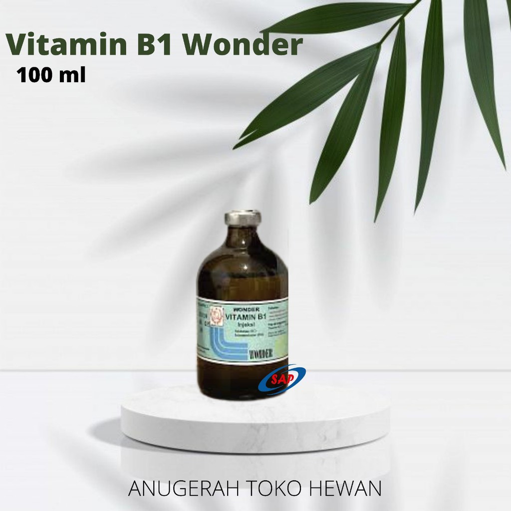 VITAMIN B1 Injeksi 100 ml -WONDER- Vitamin B 1 Untuk Kesehatan Hewan