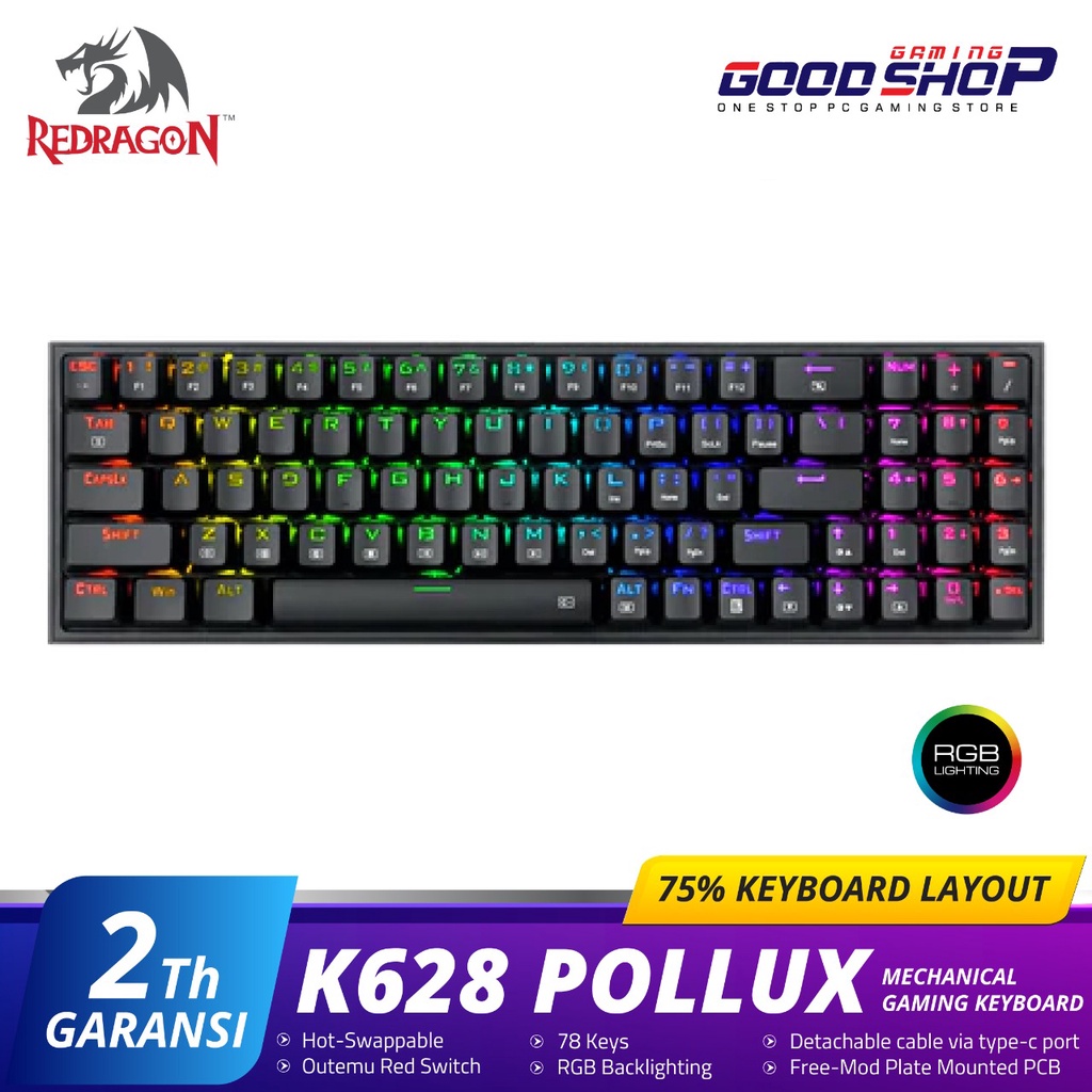 Redragon POLLUX K628 Universal 78 Keys RGB Mech - Gaming Keyboard