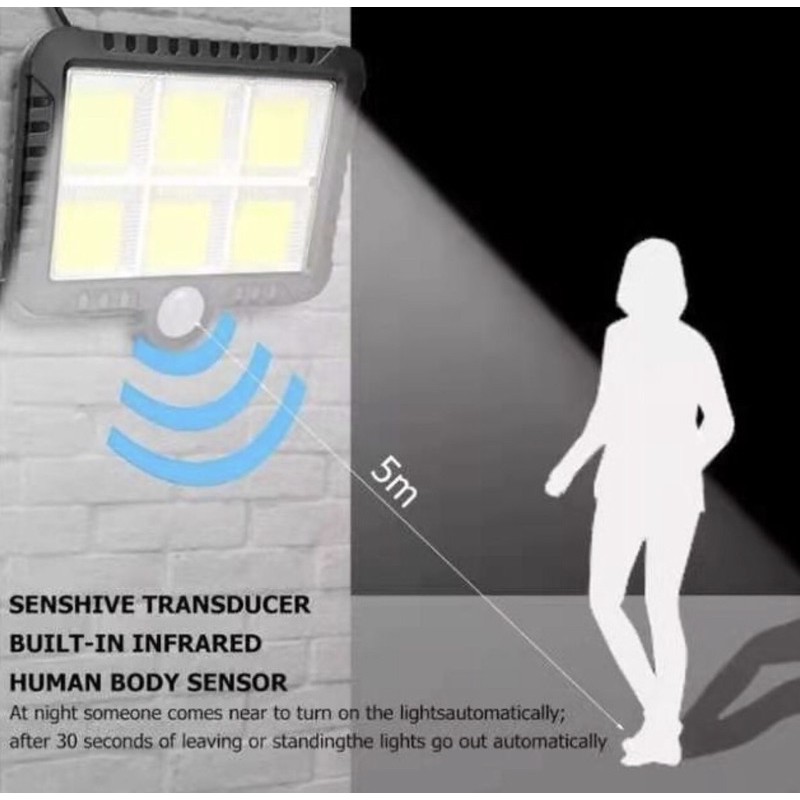 Lampu Tenaga Surya - Lampu Taman Tenaga Surya - Lampu Solar Sensor Gerak - 120 LED Tenaga Surya