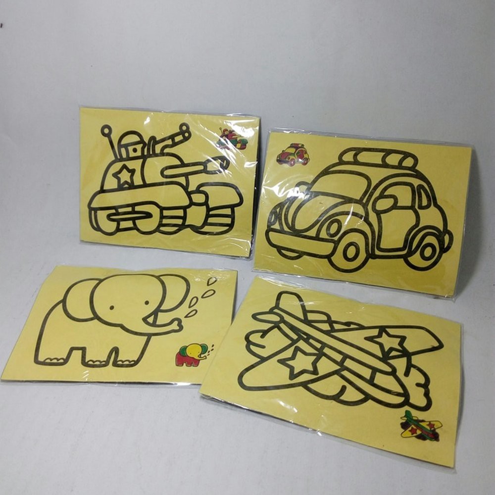 

Belajar mewarnai dengan pasir warna mirip stiker