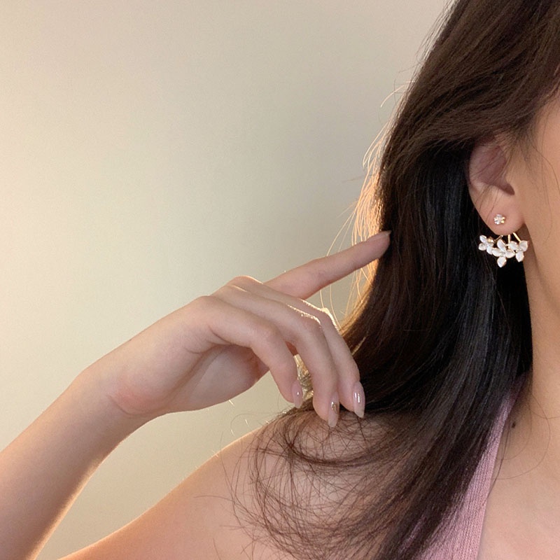 Anting Tusuk Gantung Desain Bunga Gaya Koreasimpleunik Untuk Wanita