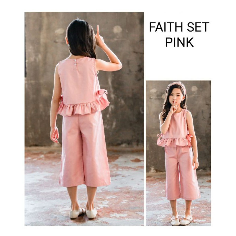 FAITH SET / BAJU SETELAN ANAK IMPORT KOREA / KULOT ANAK