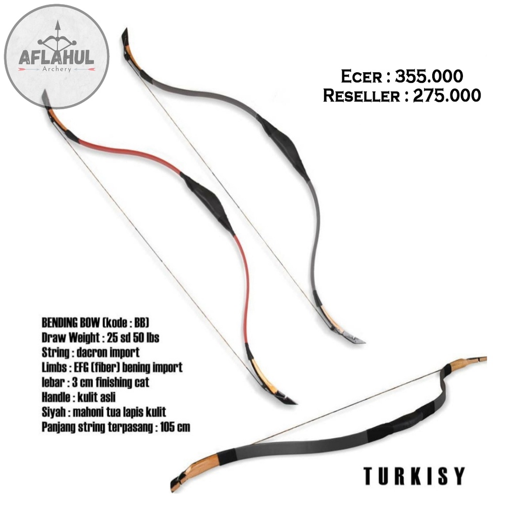 Bending Bow Aflahul Archery | Olahraga Panahan Murah Busur Panah Horsebow Archery
