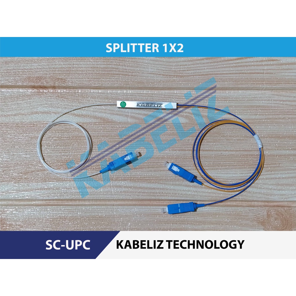 PLC Splitter pasif ftth catv fiber optic 1x2 1*2 1/2 bukan ratio 50:50 rasio splitter 1:2 new splitter 1 2 kabeliz