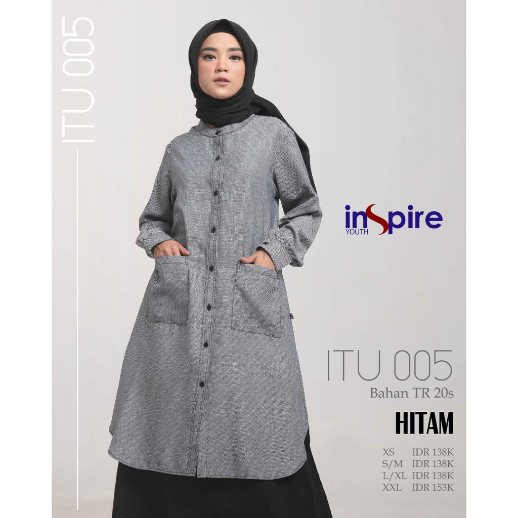 INSPIRE TUNIK ITU 05 BAHAN KATUN POLOS FASHION MUSLIMAH ATASAN BAJU WANITA TRENDY KEREN