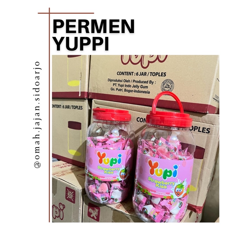 

Permen yupi kiss strawberry jar