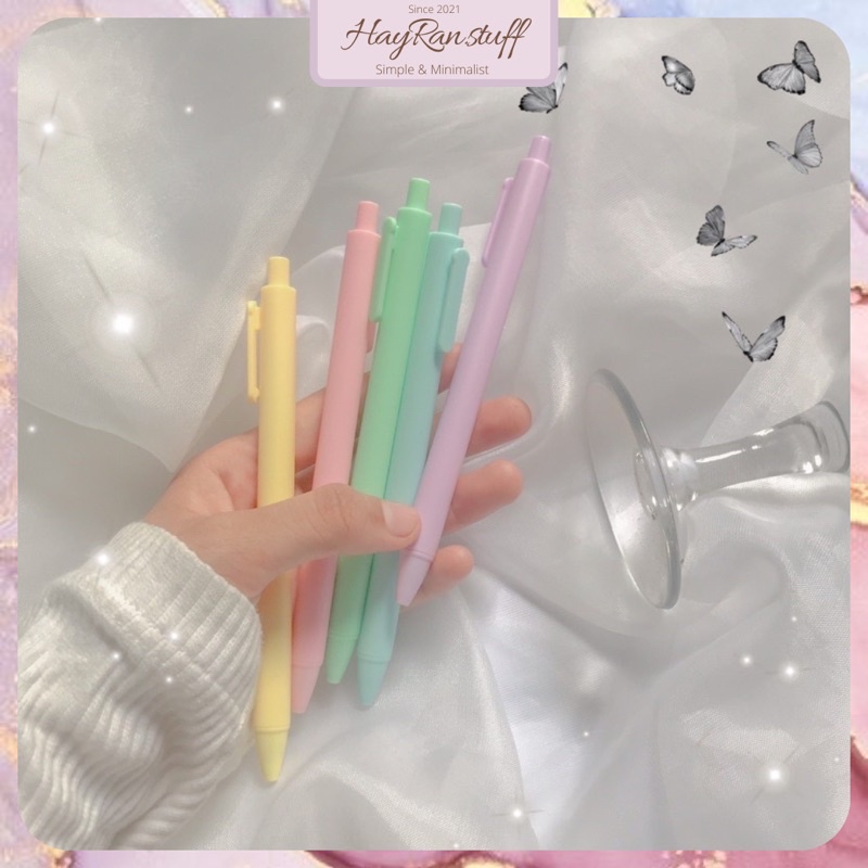 

Pena Aesthetic Pastel Macaron,Pulpen Mekanik 0.5 mm Warna Pastel, Ballpoint morandi