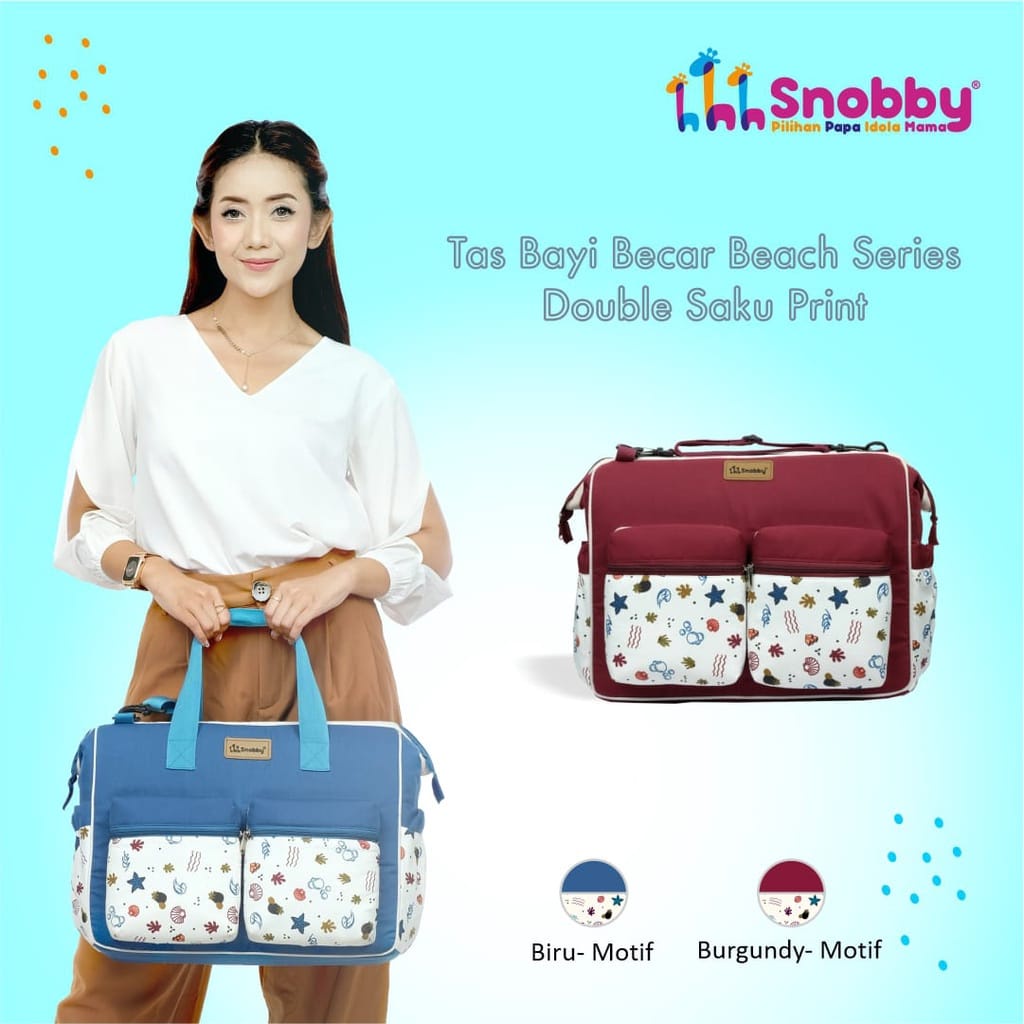 Snobby Tas Bayi Besar Double Saku Print Beach Series - TPT 7171