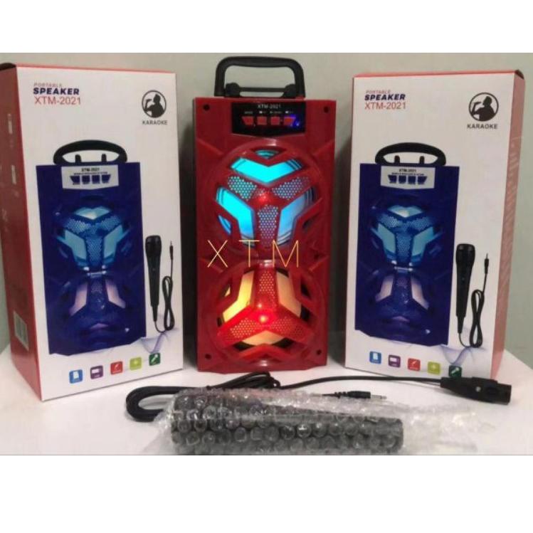 [KODE Y47] Speaker Bluetooth Portable XTM-2021 MH-36 BT Bonus Mic Speaker Karaoke Super Bass - murah