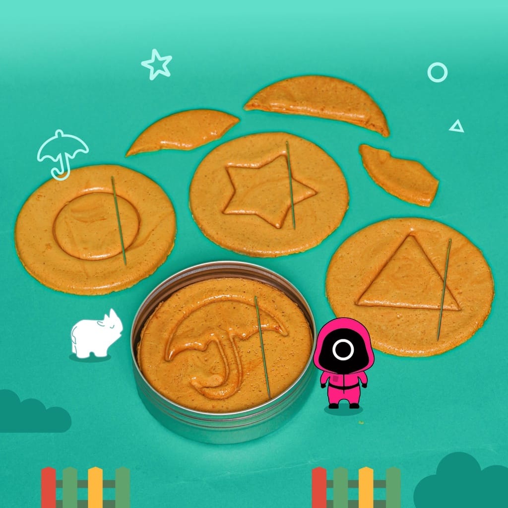 [small bell] Dalgona Candy Squid Game  Payung Bintang Lingkaran Segitiga Gula Gulali Dalgona Gulali Jadul