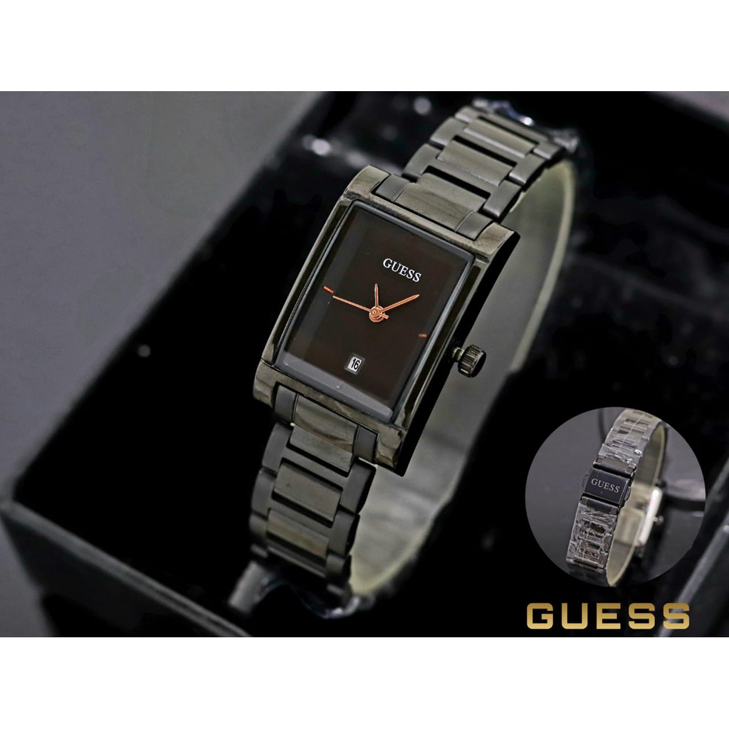 Grosir Jam Tangan Wanita Guess Tanggal Aktif Model Kotak Free Box dan Baterai Cadangan - COD