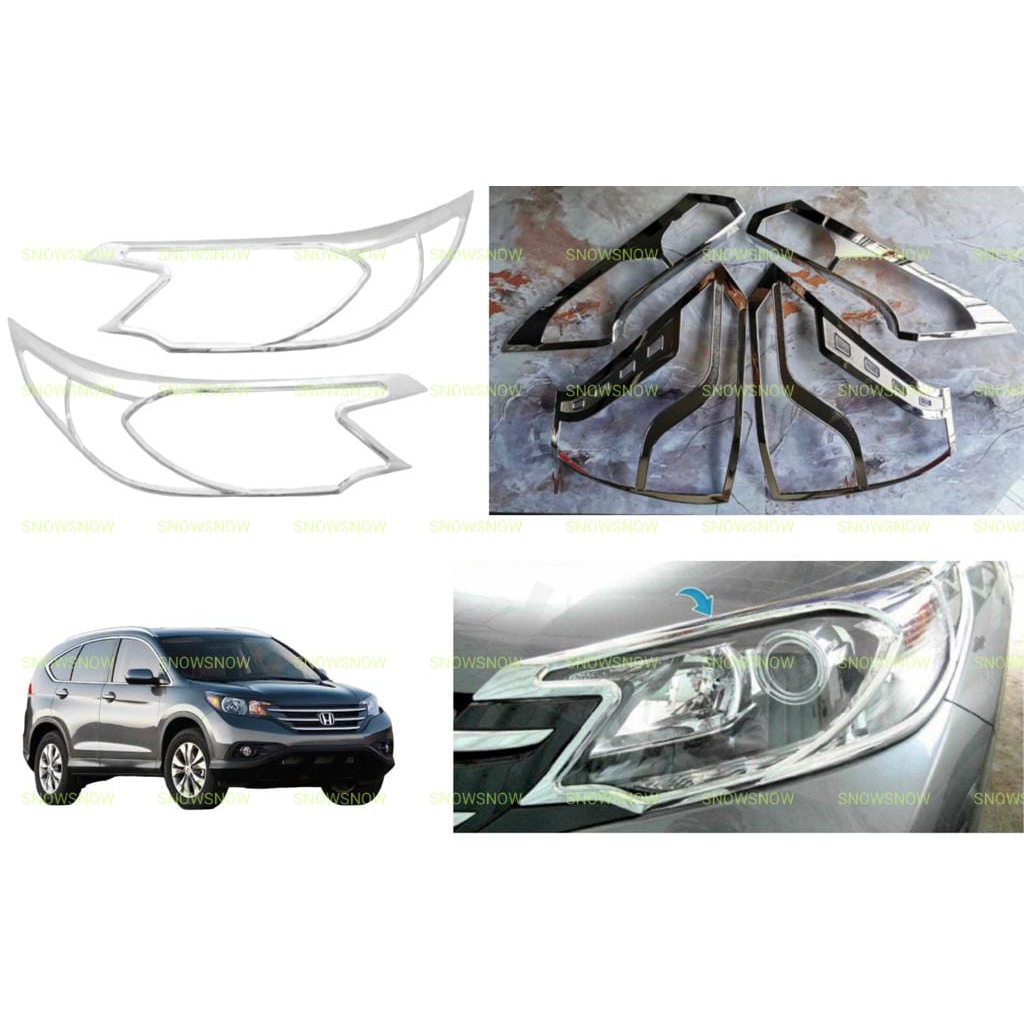 Paket Garnish Lampu Depan Belakang Grand All New CRV 2012 2014 Hitam Chrome