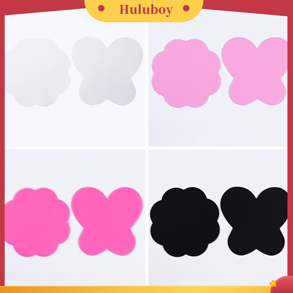 Huluboy Huluboy♡ 2pcs Palet Butterfly Bulat Bahan Silikon Untuk Mencampur Warna Kutek