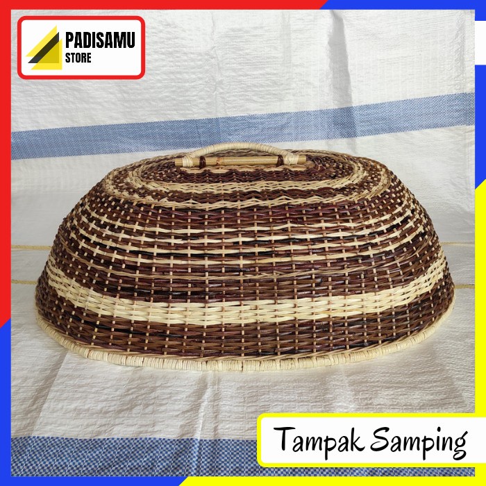 Tudung Saji Rotan Asli Tutup Saji Kulit Rotan Oval Penutup Makanan 066