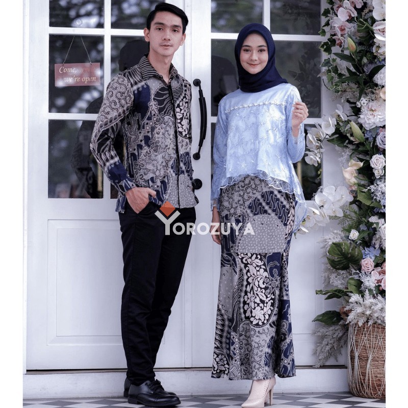 Couple Batik Kebaya Modern Wisuda Kondangan Lamaran Tunangan Ukuran M L XL XXL Kebaya Kondangan, Keb