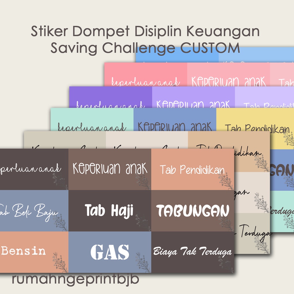

STIKER DOMPET DISIPLIN KEUANGAN CUSTOM JENIS TULISAN & WARNA BACKGROUND