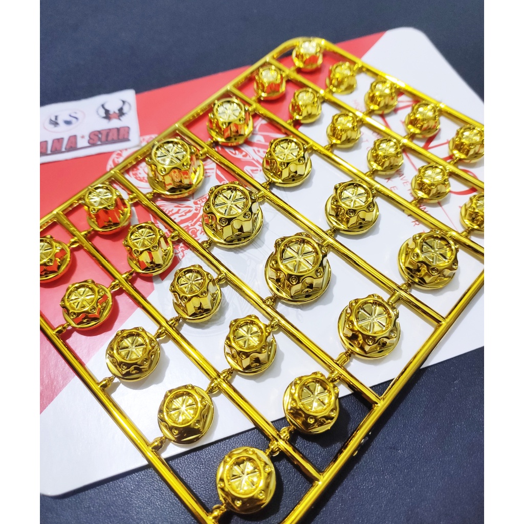 MONEL TUTUP BAUT VARIASI FLOWER ISI 30PCS AKSESORIS VARIASI BAUT MONEL FLOWER WARNA GOLD