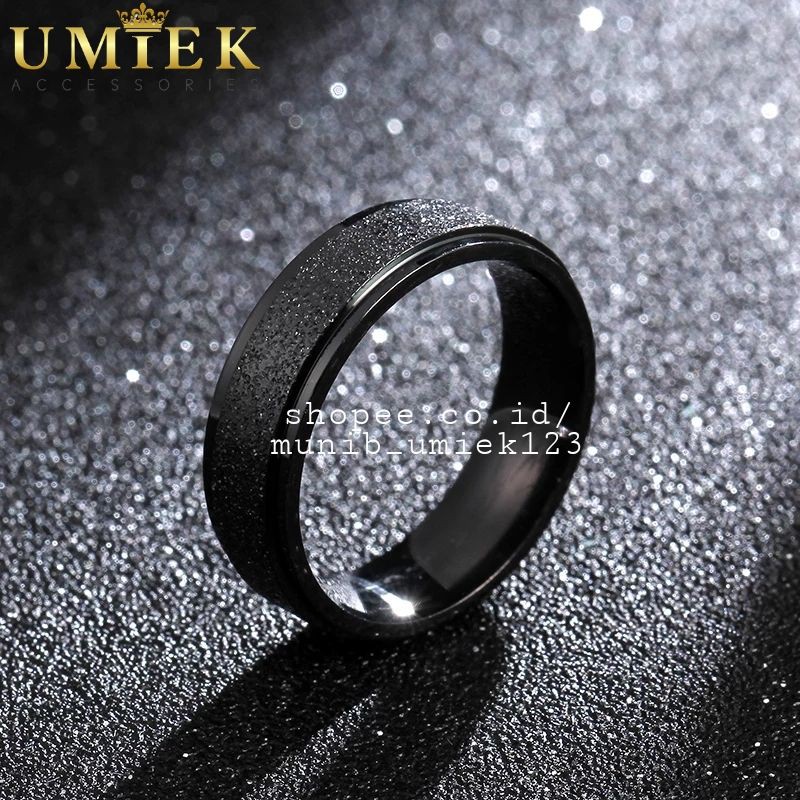 Cincin Pria Wanita Titanium hitam pasir asli cowok cewek cowo cewe couple tunangan kawin nikah